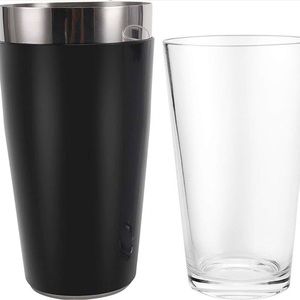 Boston Ghost Cocktail Shaker, 16 fl oz Stainless Steel Tumbler with glass
